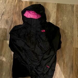 Northface rain jacket youth xl black & pink